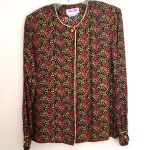 100% Silk Blouse by Maggy London Elegant 14